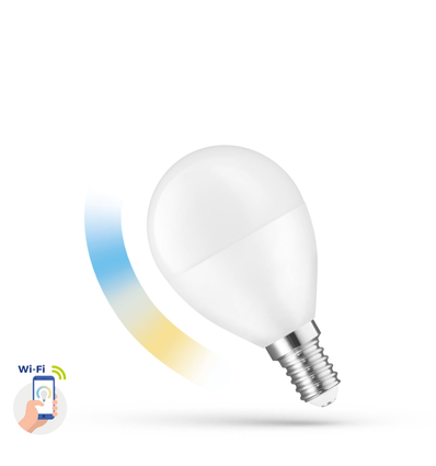 E14 5W Smart Home LED-lamp - P45, Tuya/Smart Life, werkt met Google Home, Alexa en smartphones, CCT