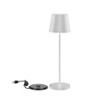 V-Tac oplaadbare tafellamp, draadloos - Wit, IP54 buiten tafellamp, touch dimbaar, mini model