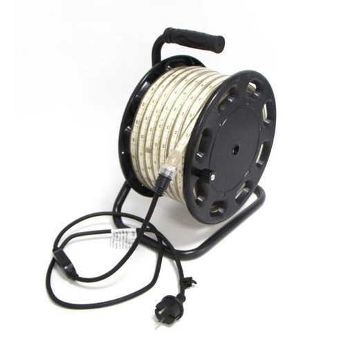 25m werkverlichting LED strip op haspel - 230V, IP67, 180 LED/m, 10W/m
