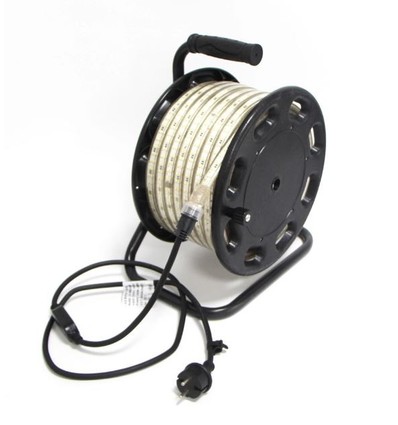 25m werkverlichting LED strip op haspel - 230V, IP67, 180 LED/m, 10W/m