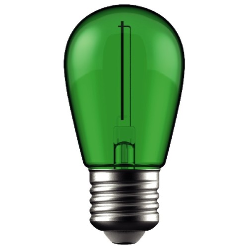 E27 1W LED kogellamp in groen met kooldraad