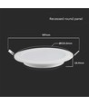 18W Ø22,8cm LED inbouwpanel - Zaagmaat: Ø20,5 cm, Afmetingen: Ø22,8 cm