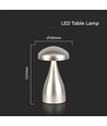 V-Tac oplaadbare CCT tafellamp - Champagne/Goud, IP20, touch dimbaar, model mini