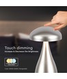 V-Tac oplaadbare CCT tafellamp - Champagne/Goud, IP20, touch dimbaar, model mini