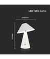 V-Tac oplaadbare 3-in-1 tafellamp - Wit, IP20, touch dimbaar