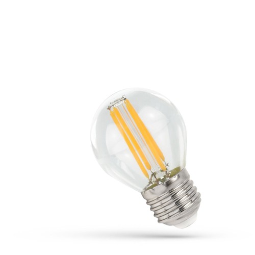 E27 4W LED kogellamp - G45, filament, extra warm wit, 1800K