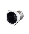 11W Ø8,4cm inbouwspot dimbaar RA92 - Gat: Ø7,5 cm, Afmetingen: Ø8,4 cm, Zwarte reflector, witte rand