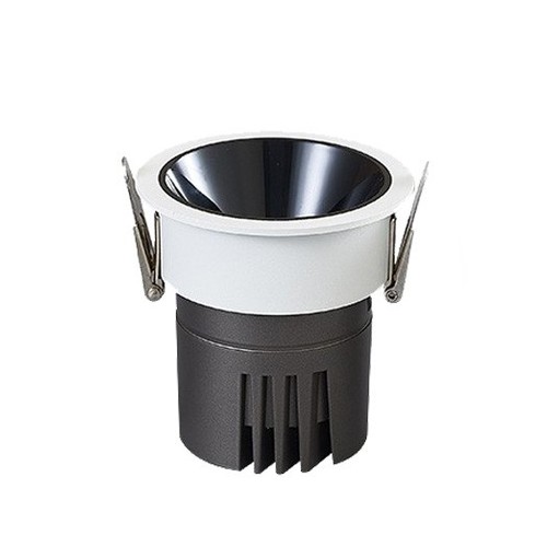11W Ø8,4cm inbouwspot dimbaar RA92 - Gat: Ø7,5 cm, Afmetingen: Ø8,4 cm, Zwarte reflector, witte rand