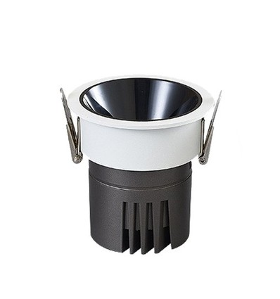 11W Ø8,4cm inbouwspot dimbaar RA92 - Gat: Ø7,5 cm, Afmetingen: Ø8,4 cm, Zwarte reflector, witte rand