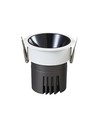 11W Ø8,4cm inbouwspot dimbaar RA92 - Gat: Ø7,5 cm, Afmetingen: Ø8,4 cm, Zwarte reflector, witte rand