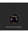 V-Tac LED lamp - Mooie plafondlamp, Ø12, zwart, incl. ophanging