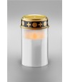 LED grafkaars - Wit, 12 cm hoog, IP44 buiten, batterij