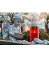 LED grafkaars - Rood, 12 cm hoog, IP44 buiten, batterij