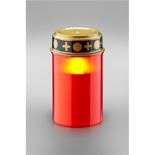 LED grafkaars - Rood, 12 cm hoog, IP44 buiten, batterij