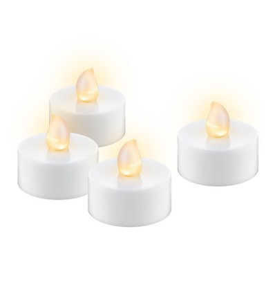 4-pack LED theelichtjes met timer - Batterij, timerfunctie