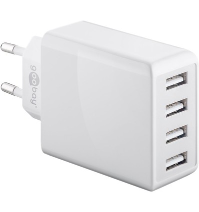 Goobay 30W USB-oplader, 4 poorten - USB-A, wit