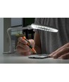 LED loeplamp met flexibele hals 6W - Wit, bureaulamp, klem en voet