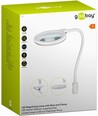 LED loeplamp met flexibele hals 6W - Wit, bureaulamp, klem en voet