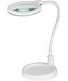 LED loeplamp met flexibele hals 6W - Wit, bureaulamp, klem en voet
