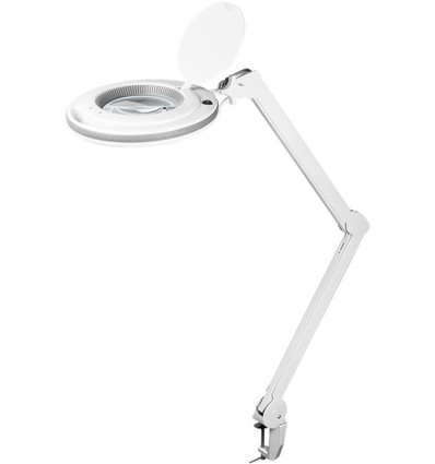 LED loeplamp met klem x1.75 9W - Wit