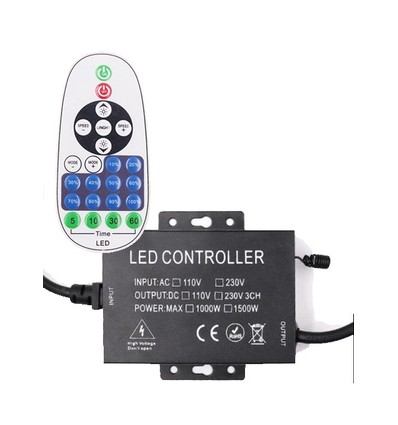 RF draadloze timer+dimmer met afstandsbediening - Incl. eindkap, voor 230V (Type X-2), geheugenfunctie, max. 80 m