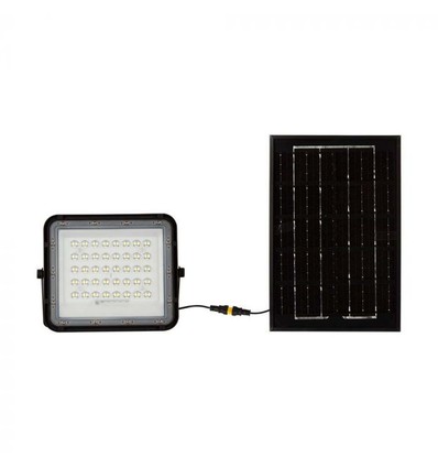 6W Solar breedstraler LED - IP65, zwart, incl. zonnepaneel, afstandsbediening, ingebouwde batterij