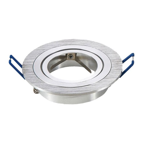MR16 of GU10 Downlight kit - Zonder lichtbron, geborsteld aluminium, Zaagmaat: Ø7,5 cm, Afmetingen: Ø9,1 cm