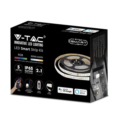 V-Tac 4W/m RGB+CCT LED-strip set - 5m, 60 LED per meter, IP65