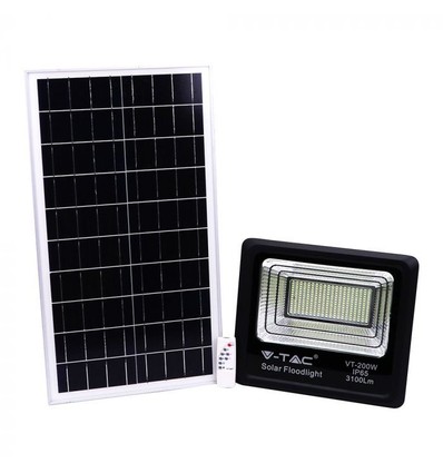 40W LED Breedstraler op zonne-energie - IP65, zwart, incl. zonnepaneel, afstandsbediening