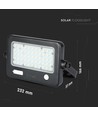 10W LED Breedstraler op zonne-energie - IP65, zwart, incl. zonnepaneel, sensor