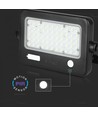 10W LED Breedstraler op zonne-energie - IP65, zwart, incl. zonnepaneel, sensor