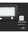 10W LED Breedstraler op zonne-energie - IP65, zwart, incl. zonnepaneel, sensor