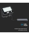 10W LED Breedstraler op zonne-energie - IP65, zwart, incl. zonnepaneel, sensor