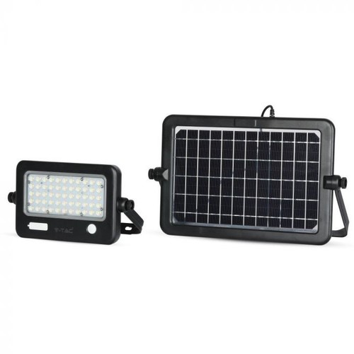 10W LED Breedstraler op zonne-energie - IP65, zwart, incl. zonnepaneel, sensor