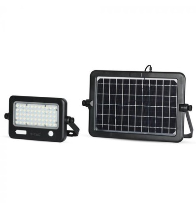 10W LED Breedstraler op zonne-energie - IP65, zwart, incl. zonnepaneel, sensor