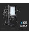 V-Tac 15W LED Zonnecel Straatlamp - Zwart, incl. zonnecel, sensor, IP65
