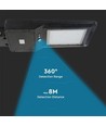 V-Tac 40W LED Zonnecel Straatlamp - Zwart, incl. zonnecel, afstandsbediening, sensor, IP65