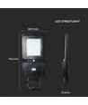 V-Tac 40W LED Zonnecel Straatlamp - Zwart, incl. zonnecel, afstandsbediening, sensor, IP65