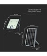 30W Solar LED breedstraler - IP65, Zwart, incl. zonnepaneel, afstandsbediening, ingebouwde batterij