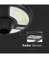 V-Tac 7,5W LED Zonnecel Tuinlamp - Zwart, Ø42 cm, zonnecel, sensor, IP65