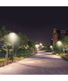 V-Tac 7,5W LED Zonnecel Tuinlamp - Zwart, Ø42 cm, zonnecel, sensor, IP65