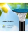 V-Tac 15W LED zonne-energie tuinlamp - Zwart, Ø25,7 cm, zonnecel, sensor, IP65