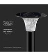 V-Tac 15W LED zonne-energie tuinlamp - Zwart, Ø25,7 cm, zonnecel, sensor, IP65