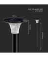 V-Tac 15W LED zonne-energie tuinlamp - Zwart, Ø25,7 cm, zonnecel, sensor, IP65