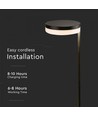 V-Tac 2W LED zonne-energie tuinlamp - Sensor, Ø27 cm, IP54