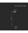 V-Tac 2W LED zonne-energie tuinlamp - Sensor, Ø27 cm, IP54