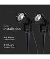 V-Tac 2x1.2W LED zonne-energie tuinlampen - Zwart, met grondpen, IP65