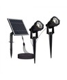 V-Tac 2x1.2W LED zonne-energie tuinlampen - Zwart, met grondpen, IP65