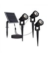 V-Tac 3x1.2W LED Zonne-energie Tuinlampen - Zwart, met grondspies, IP65