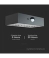 3W Wandlamp op zonne-energie LED - IP65, zwart, sensor